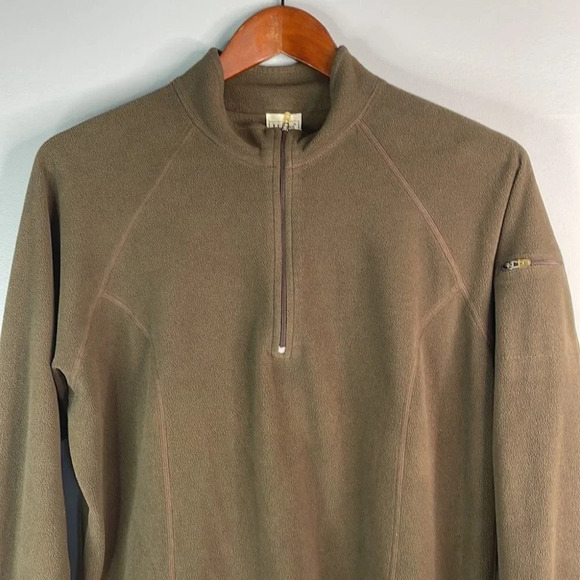 L.L.BEAN Fleece Half Zip Pullover Sweater Brown Long Sleeve Mock Gorpcore L - Picture 3 of 10